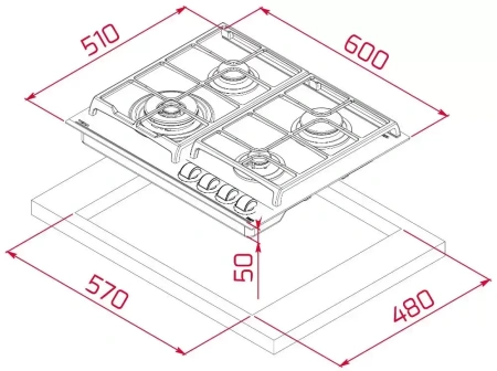картинка Газовая варочная панель Teka GZC 64320 XBN NIGHT RIVER BLACK от магазина SEFI