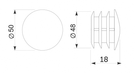 картинка Заглушка трубы d50 (944), хром AKS магазин SEFI являющийся официальным дистрибьютором в России  картинка Заглушка трубы d50 (944), хром AKS от магазина SEFI