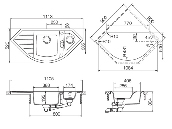 картинка Мойка SCHOCK GENIUS 90C CRISTALITE альпина от магазина SEFI