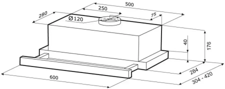 картинка Вытяжка Krona VENDY 600 INOX (1 мотор) от магазина SEFI