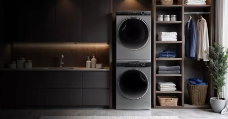 картинка КОЛОННА ИЗ СТИРАЛЬНОЙ И СУШИЛЬНОЙ МАШИН HAIER 979S 9+9 КГ от магазина SEFI