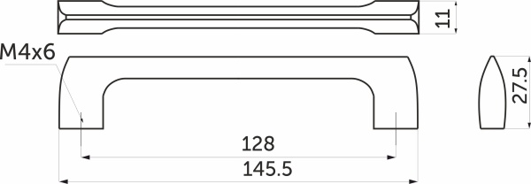 картинка Ручка меб. скоба мет. UZ814 128 мат. хром, AKS от магазина SEFI