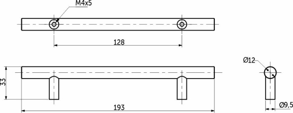 картинка Ручка меб. скоба мет. SNAKE 128 никель шлифованный, AKS от магазина SEFI