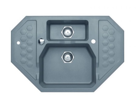 картинка Мойка ALVEUS SENSUAL 60 GRANITAL+ PEBBLE-G02M 900x610x200;1+1/2 с сифоном 1104729, от магазина SEFI