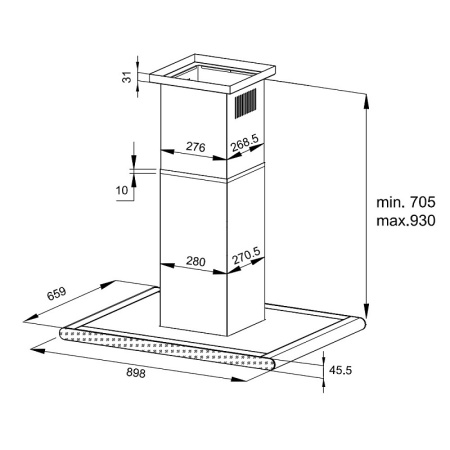 картинка Островная вытяжка Korting KHA 99360 XGN от магазина SEFI