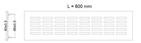 картинка Решетка вентиляционная 600х80мм серебро алюминий AKS магазин SEFI являющийся официальным дистрибьютором в России  картинка Решетка вентиляционная 600х80мм серебро алюминий AKS от магазина SEFI