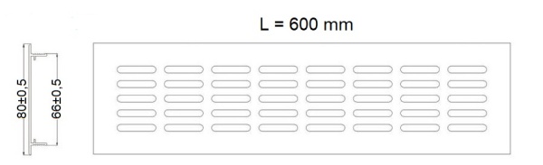 картинка Решетка вентиляционная 600х80мм серебро алюминий AKS магазин SEFI являющийся официальным дистрибьютором в России  картинка Решетка вентиляционная 600х80мм серебро алюминий AKS от магазина SEFI