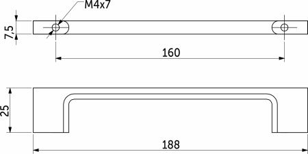 картинка Ручка меб. скоба мет. AK705 160 белый матовый, AKS от магазина SEFI