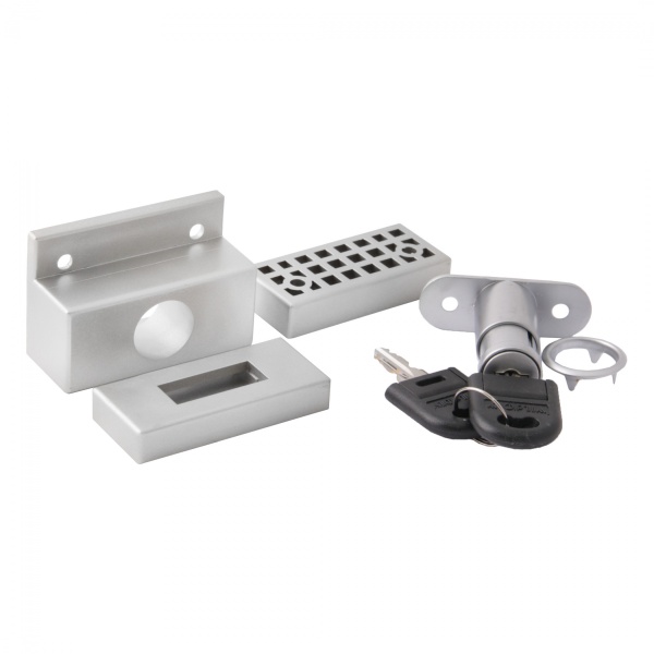 картинка Замок для раздвижных 2-х дверей SENATOR механический серебро PL от магазина SEFI