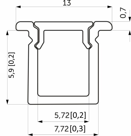 картинка Профиль алюминиевый врезной NAVI-0806B с экраном, узкий, цвет черный, 2м, AKS от магазина SEFI