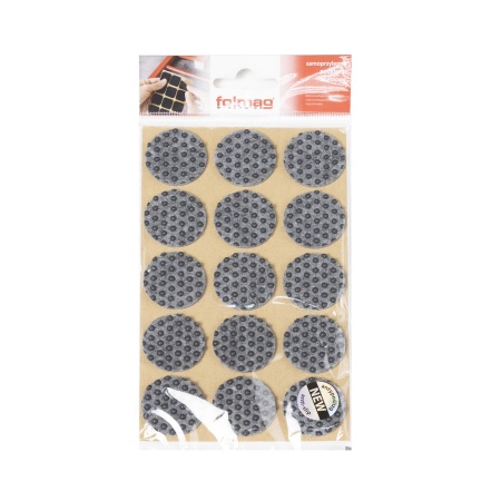 картинка Подкладка самоприлипающая фетровая прорезиненная d30мм (1упак.=15шт), серая, Folmag от магазина SEFI