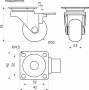 картинка Колесо меб. CRYSTAL/1 d35 h51 с площадкой с торм., прозрачный AKS магазин SEFI являющийся официальным дистрибьютором в России  картинка Колесо меб. CRYSTAL/1 d35 h51 с площадкой с торм., прозрачный AKS от магазина SEFI