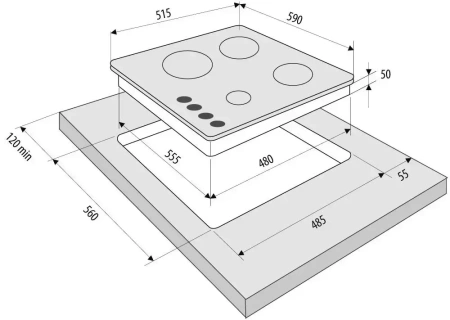 картинка Газовая варочная панель KRONA ARDENTE 60 IV от магазина SEFI