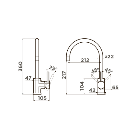 картинка Смеситель Omoikiri Wakayama-BN латунь/нержавеющая сталь от магазина SEFI