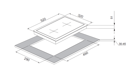 картинка Газовая варочная панель Домино KUPPERSBERG FG 33 W от магазина SEFI