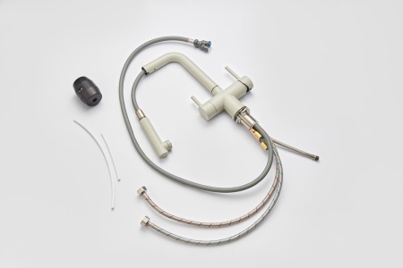 картинка Смеситель для кухни с выдвижной лейкой и подключением к фильтру, EMAR ЕС-7017, цвет Барит от магазина SEFI