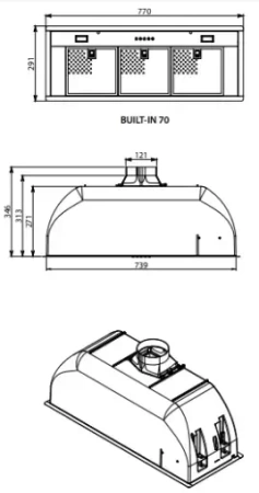 картинка Встраиваемая вытяжка Falmec BUILT-IN 70 от магазина SEFI