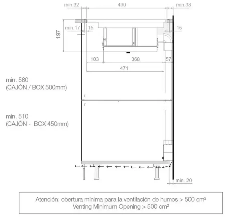 картинка Варочная панель с встроенной вытяжкой Pando E-390/78 V.1130 ECO PLUS + DIFUSOR LAT от магазина SEFI