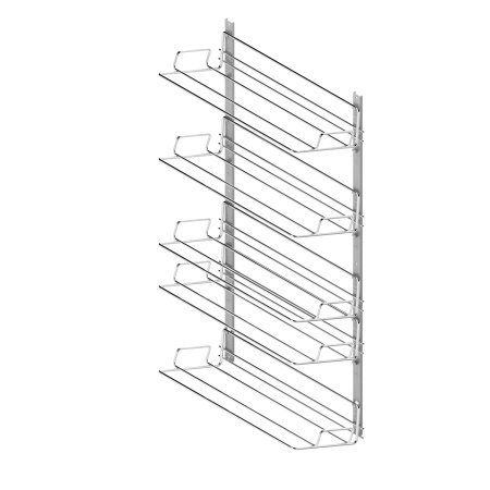 картинка Навесной держатель COLIN с 5-ю полками для обуви, серый/хром от магазина SEFI