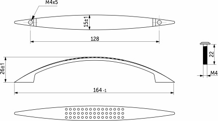 картинка Ручка меб. скоба мет. UN88 128 хром, AKS от магазина SEFI