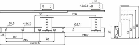 картинка Направляющая шариковая L-350 h=27 AKS под клавиатуру от магазина SEFI