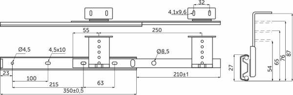 картинка Направляющая шариковая L-350 h=27 AKS под клавиатуру от магазина SEFI