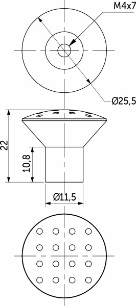 картинка Ручка меб. кнопка мет. GG10 сатин AKS тип 2 от магазина SEFI
