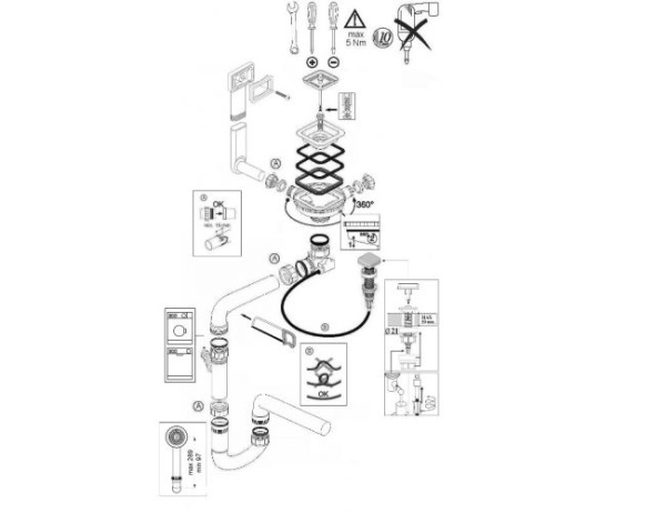 картинка Сифон KIT 1XQM 77K-PP POP-UP-K ALB от магазина SEFI