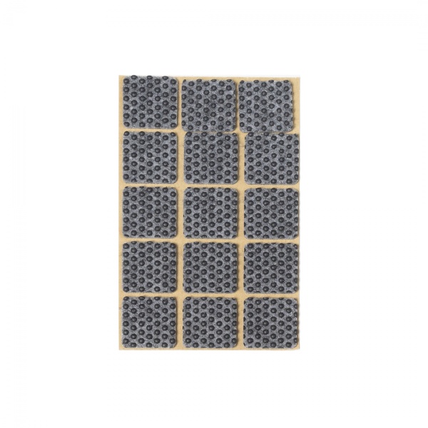 картинка Подкладка самоприлипающая фетровая прорезиненная 30 х 30мм (1упак.=15шт), серая, Folmag от магазина SEFI