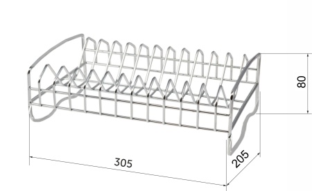картинка Сушка настольная для посуды 305*80*205, хром AKS от магазина SEFI