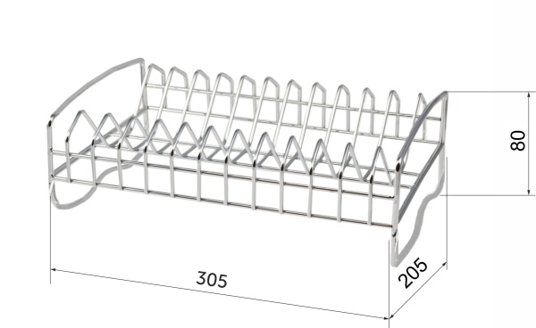 картинка Сушка настольная для посуды 305*80*205, хром AKS от магазина SEFI