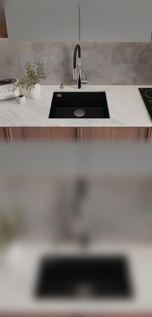 картинка Мойка Rivelato STRIA 6053 1-чаш 600*440 Черн.глубокий 503 от магазина SEFI