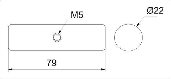 картинка Соединитель 2-х труб d25 (513) внутренний торцевой, вакуумное хромирование AKS от магазина SEFI