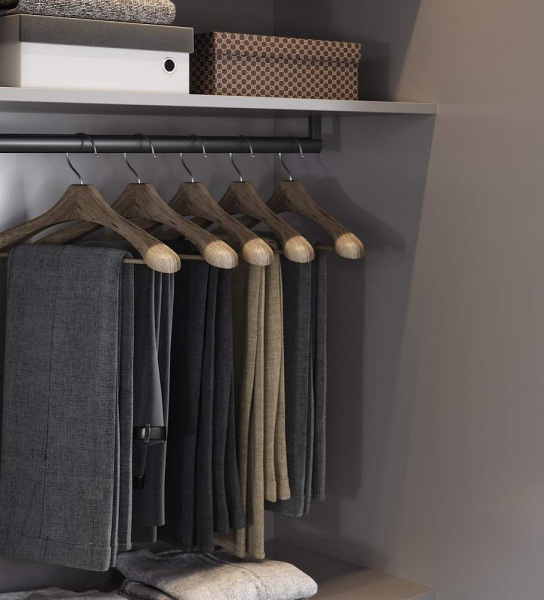 картинка Система организации пространства INTERNA Штангодержатель для овальной штанги с креплением к полке, правый, антрацит от магазина SEFI