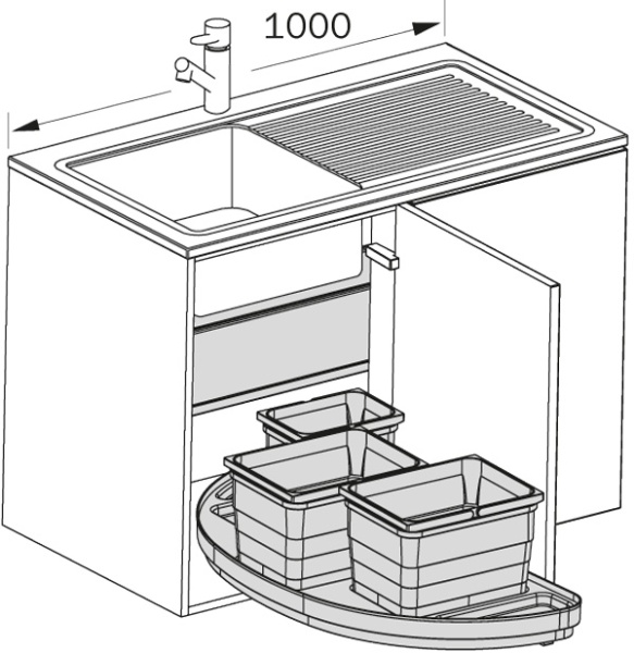 картинка Наполнение нижнего шкафа В распашные шкафы VECTOR от магазина SEFI