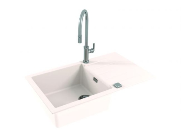 картинка Мойка ALVEUS GRANITAL CADIT 40 ARCTIC - G11 860 X 500 1X в комплекте с сифоном 1132823, от магазина SEFI