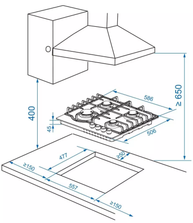 картинка Газовая варочная панель HAIER HHX-G64RNLB от магазина SEFI