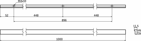 картинка Ручка меб. скоба алюм. PIANO 896/1000 черный матовый, AKS тип 2 от магазина SEFI