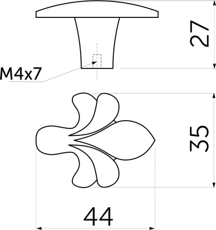картинка Ручка меб. кнопка мет. MILK золото+ белый, AKS от магазина SEFI