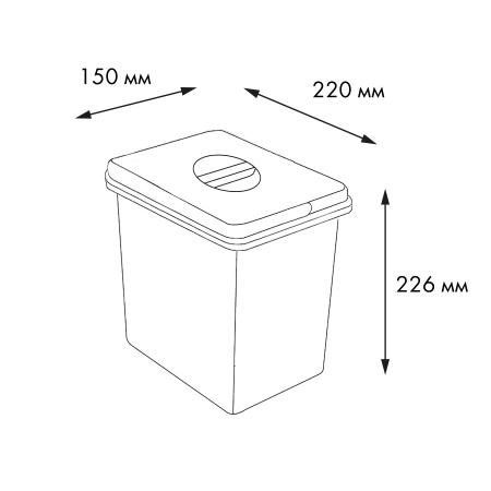 картинка Пластиковый контейнер JAZZ с крышкой, объем 5л, графит от магазина SEFI