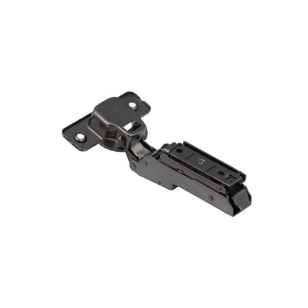 картинка Петля полунакладная с доводчиком 45мм h0 clip-on AKS PLUS 3D узкая черная (саморезы, заглушки) от магазина SEFI