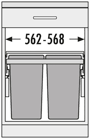 картинка Система выдвижная Euro-Cargo-S 60 см, 2х30л от магазина SEFI
