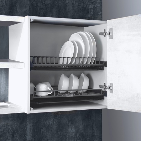 картинка Сушка FISSO 2-х уровневая для посуды в верхний шкаф на ширину корпуса 800 мм, цвет - антрацит от магазина SEFI