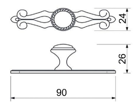 картинка Ручка меб. кнопка мет. DGG36+DSD36 античное золото G4 AKS от магазина SEFI