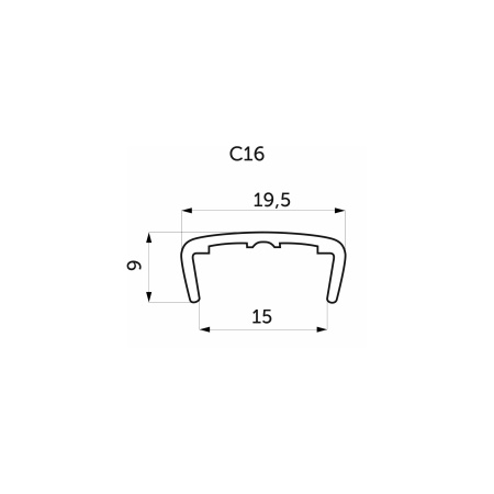 картинка Профиль кромочный ПВХ C-16 беж (66) однотонный EL-MECH-PLAST (2,6м) магазин SEFI являющийся официальным дистрибьютором в России  картинка Профиль кромочный ПВХ C-16 беж (66) однотонный EL-MECH-PLAST (2,6м) от магазина SEFI
