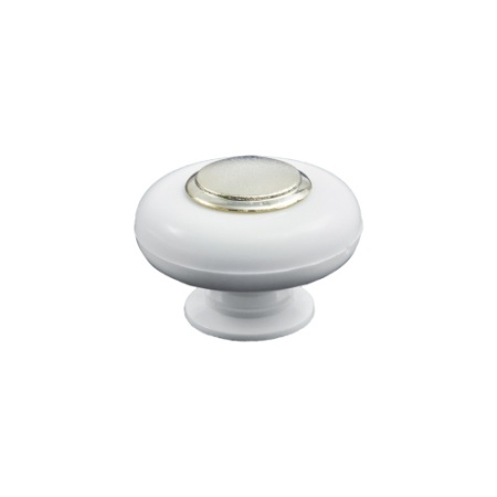 картинка Ручка меб. кнопка пластик. PATREX №20, белый/золото AKS от магазина SEFI