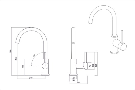 картинка Смеситель для кухни, EMAR 3004, цвет Алмаз от магазина SEFI