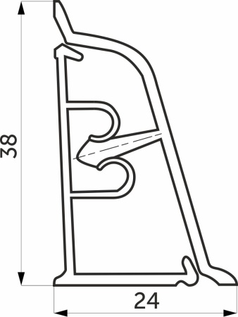 картинка Плинтус ПВХ к столешнику LB38 белый мрамор (015) РФ (1шт=3м.п.) от магазина SEFI