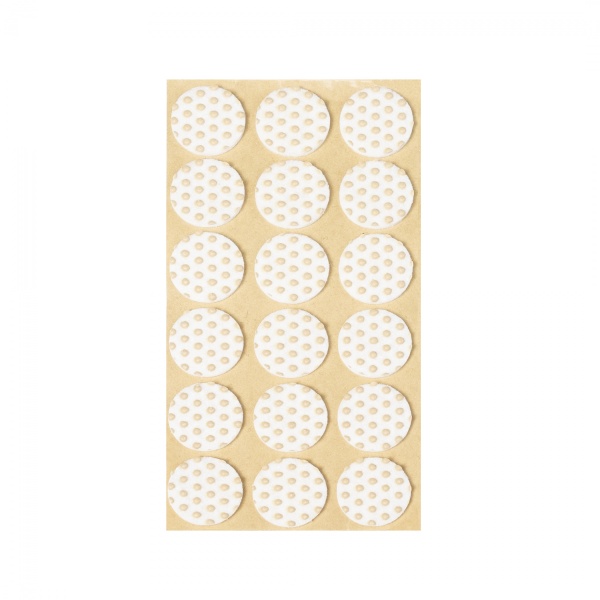 картинка Подкладка самоприлипающая фетровая прорезиненная d25мм (1упак.=18шт), белая, Folmag от магазина SEFI