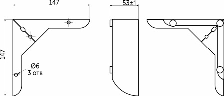 картинка Опора меб. угловая В-150, хром AKS от магазина SEFI